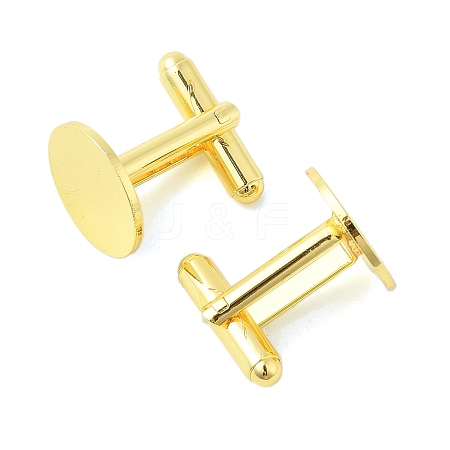 Rack Plating Brass Cuff Button KK-L151-10G-1