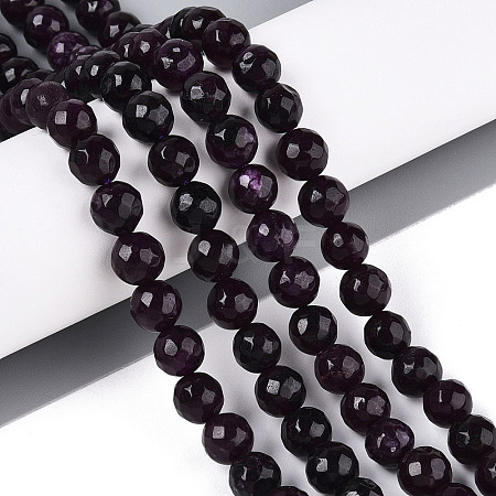 Dyed Natural White Jade Beads Strands G-T139-8mm-60-02-1
