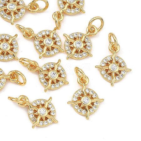 SHEGRACE Brass Micro Pave Cubic Zirconia Charms XGRQ3P426-596G-1
