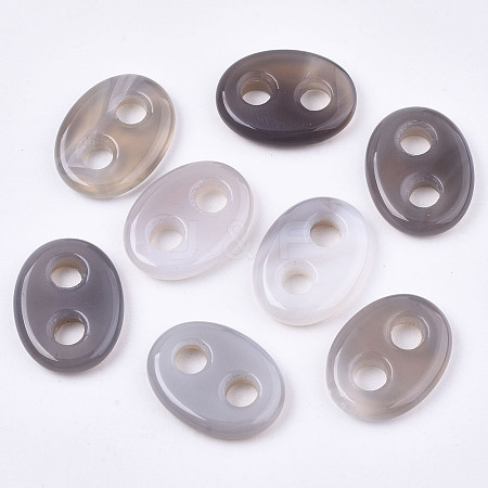 Natural Grey Agate Links Connectors G-T131-113-1