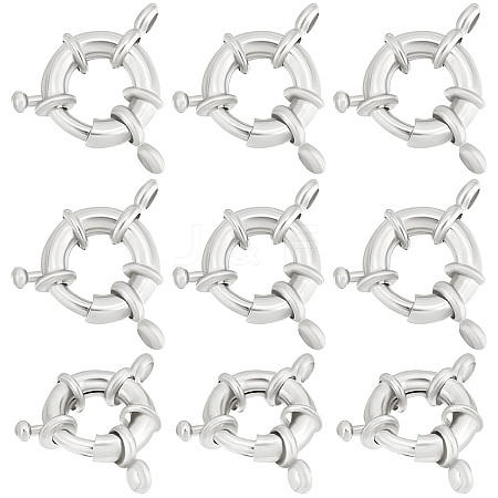 Beebeecraft 10Pcs Rack Plating Brass Spring Clasps KK-BBC0005-67S-1