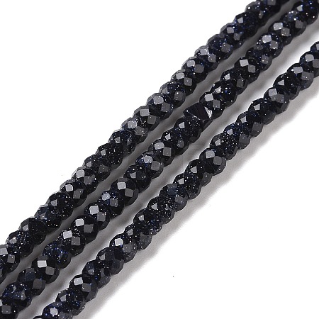 Synthetic Blue Goldstone Beads Strands G-H280-07-1