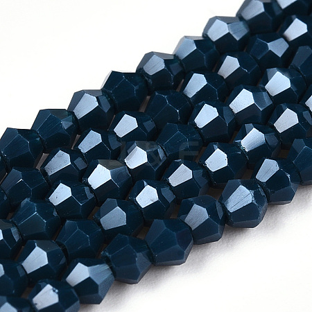 Opaque Solid Color Electroplate Glass Beads Strands EGLA-A039-P2mm-A09-1