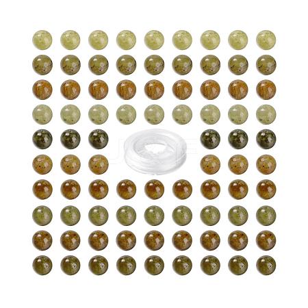 100Pcs 8mm Natural Green Garnet Round Beads DIY-LS0002-63-1