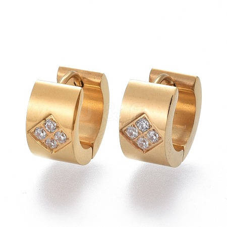 304 Stainless Steel Huggie Hoop Earrings X-EJEW-L252-022G-1
