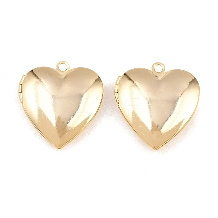 Heart Brass Locket Pendants KK-K414-12D-G-1