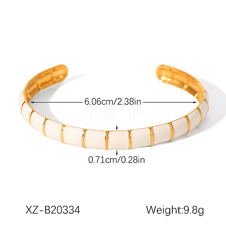 304 Stainless Steel Enamel Cuff Bangles for Women FS-WGB70EE-01-1