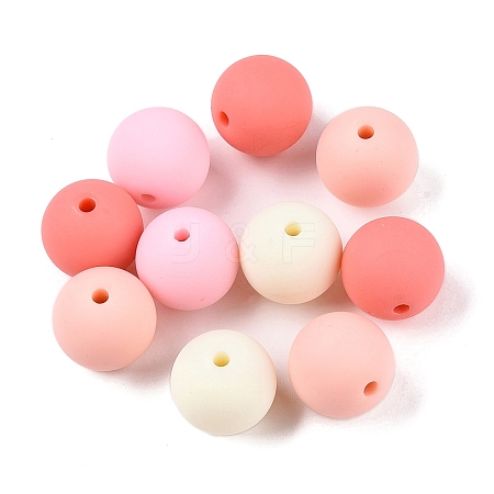 Rubberized Style Imitated Silicone Acrylic Beads MACR-T048-01A-17-1