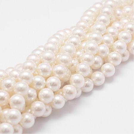 Rainbow Plated Shell Pearl Bead Strands BSHE-L025-02-8mm-1