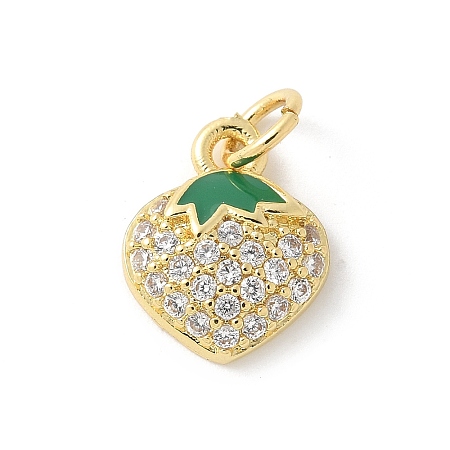 Brass Micro Pave Cubic Zirconia Pendants KK-P294-44G-1