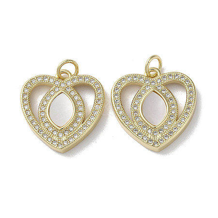 Brass Micro Pave Cubic Zirconia Pendants KK-G485-34I-G-1