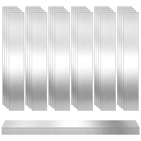 36Pcs 12 Styles 304 Stainless Steel Blank Sheets STAS-OC0001-37-1