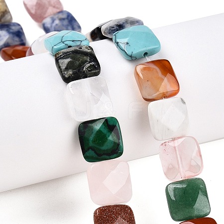 Natural & Synthetic Mixed Gemstone Beads Strands G-T138-160-1