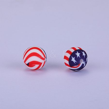 Printed Round Silicone Focal Beads LS-SI-JX0056A-84-1