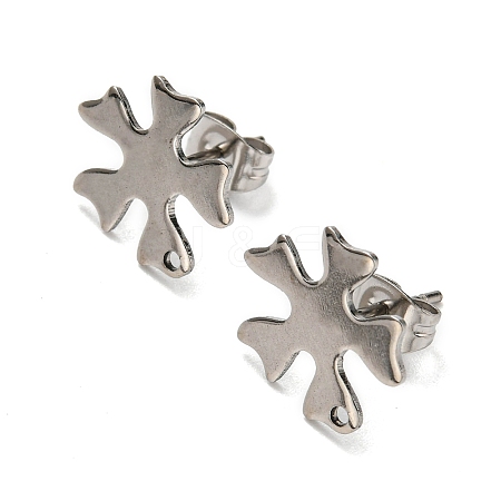 Non-Tarnish 201 Stainless Steel Stud Earrings Finding STAS-B045-14P-1