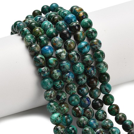 Natural Chrysocolla Beads Strands G-L642-B12-6mm-1