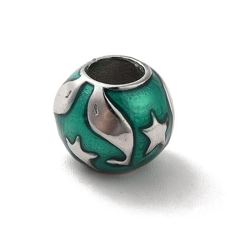 304 Stainless Steel Enamel European Beads STAS-G308-05P-1