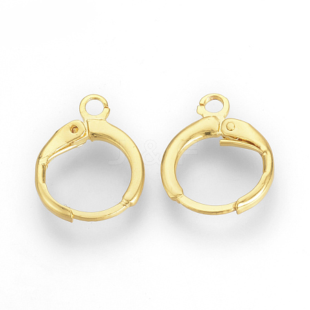 Brass Huggie Hoop Earring Findings X-KK-R071-08G-1