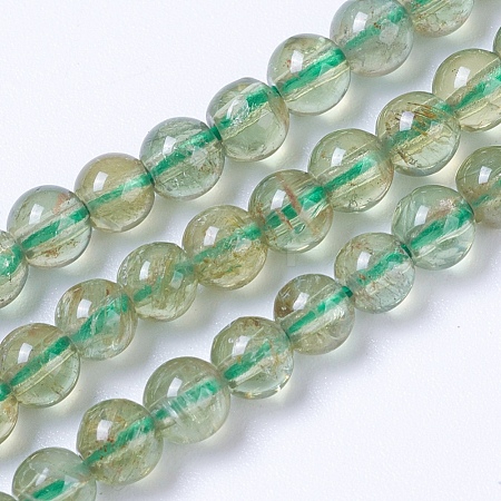 Natural Green Apatite Beads Strands G-F568-208-4mm-1