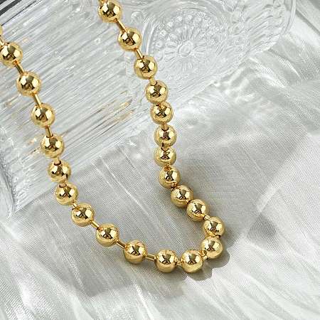 Rack Plating Brass Ball Chain Necklaces for Women NJEW-G102-01D-G-1