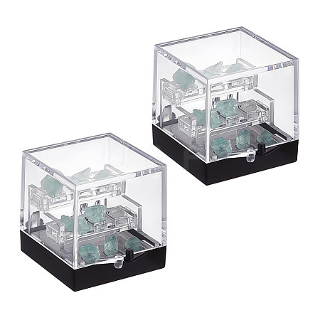 3-Tier Transparent Acrylic Display Case Mineral Crystal Boxes CON-WH0112-009A-1