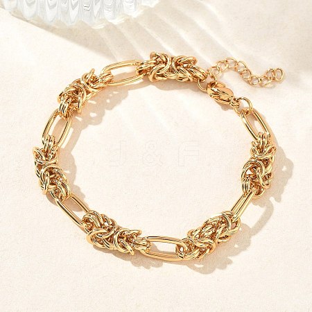 Unisex 304 Stainless Steel Byzantine Chains Bracelets BJEW-G790-06G-1