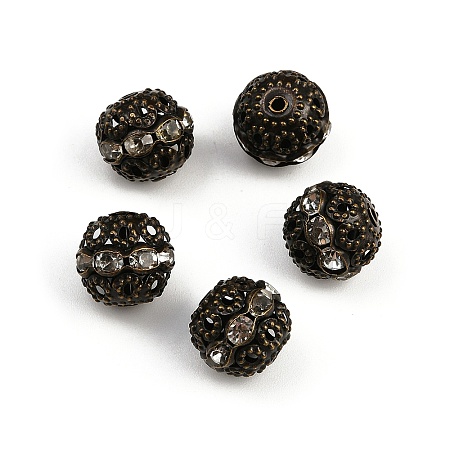 Brass Rhinestone Beads RB-A011-12mm-01AB-NF-1
