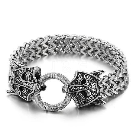 Mask Viking 304 Stainless Steel Wheat Chain Bracelets for Men FS-WGC8E20-10-1