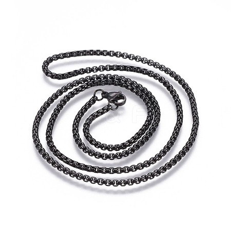 304 Stainless Steel Box Chain Necklaces X-NJEW-P244-01B-1