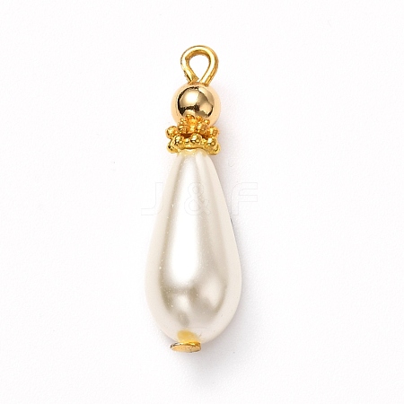 Glass Pearl Pendants PALLOY-JF00902-1