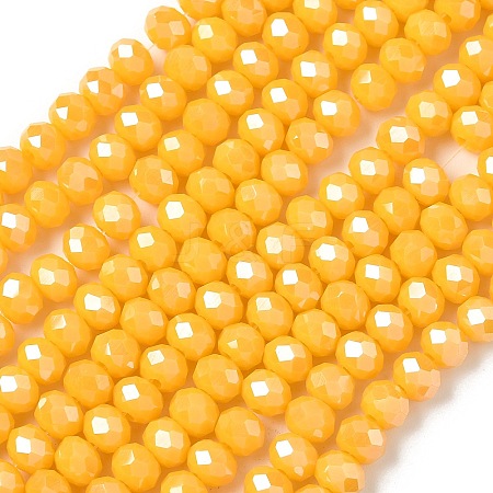 Opaque Solid Color Glass Beads Strands EGLA-XCP0001-19-1