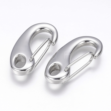Tarnish Resistant 304 Stainless Steel Push Gate Snap Keychain Clasp Findings LS-STAS-G143-11B-1