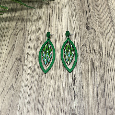 Wood Stud Dangle Earrings WG18F0D-03-1