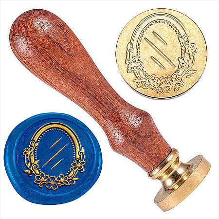 Golden Plated Brass Sealing Wax Stamp Head AJEW-WH0208-916-1