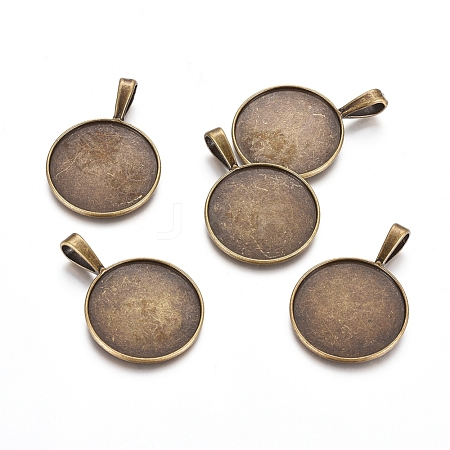 Tibetan Style Pendant Cabochon Settings TIBEP-20474-AB-LF-1