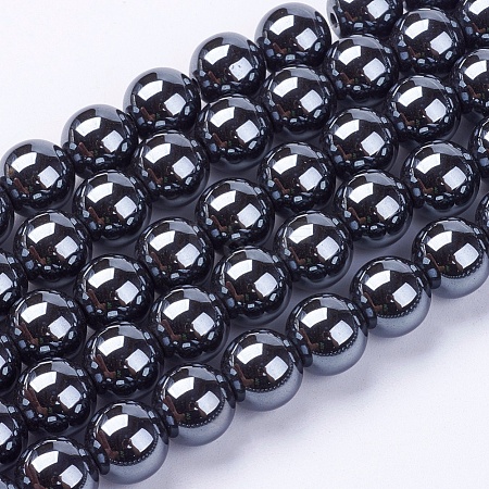 Non-Magnetic Synthetic Hematite Beads Strands X-G-H1623-8mm-2-1