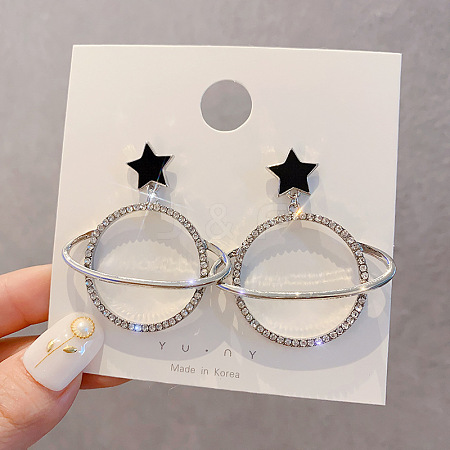 Alloy Rhinestone Stud Earrings for Women WG1FE2D-03-1