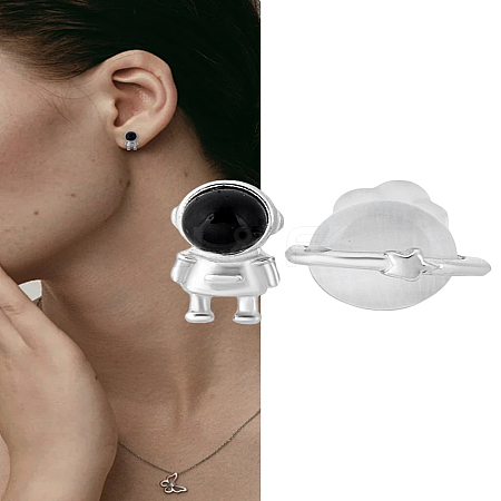 1Pair Brass Stud Earrings EJEW-LP0008-015-1