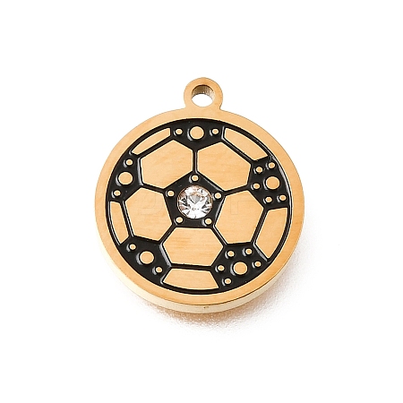 304 Stainless Steel Enamel Rhinestone Pendants STAS-E531-20G-1
