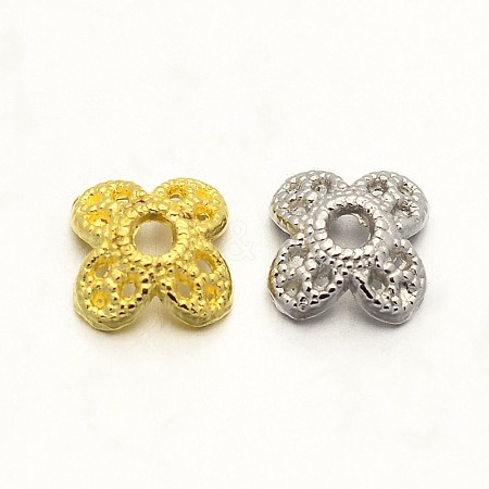 4-Petal Zinc Alloy Bead Caps PALLOY-N0111-07-1