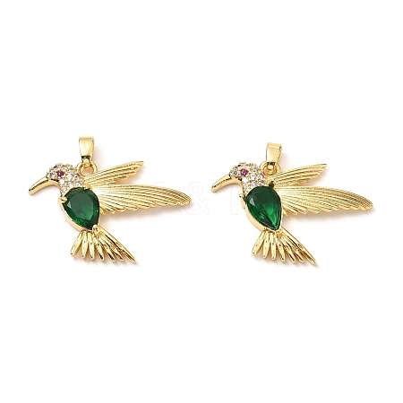 Brass Micro Pave Cubic Zirconia Pendants KK-G533-06G-01-1