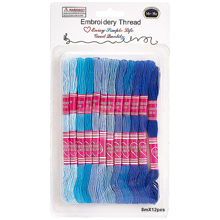 12 Skeins 6-Ply Polycotton(Polyester Cotton) Embroidery Floss DIY-CY0002-94D-1