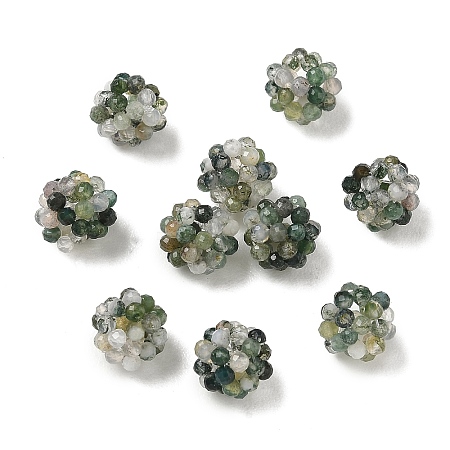 Natural Moss Agate Woven Beads GG-CBA2E9C-F28-01-1
