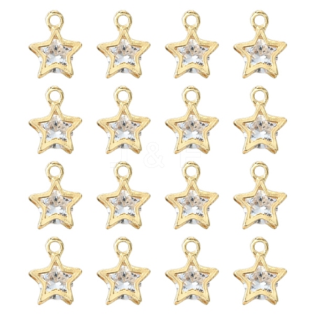 20Pcs Alloy Clear Cubic Zirconia Charms FIND-YW0008-27-1