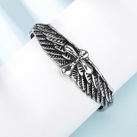 Retro 316 Surgical Stainless Steel Cuff Bangles BJEW-C142-12AS-1