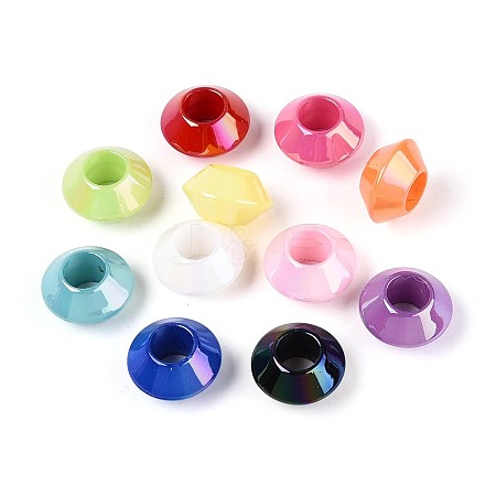 Pearlized UV Plating Opaque Acrylic European Beads SACR-T017-61M-1