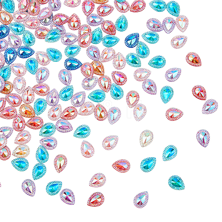 DICOSMETIC 200Pcs Druzy Teardrop Sew on Rhinestone RESI-DC0001-35-1