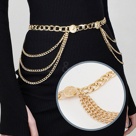 Alloy Coin Multi-Layered Tassel Waist Belly Chains for Women FS-WG6A682-01-1