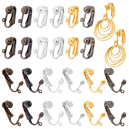 36Pcs Brass Clip-on Earring Findings KK-PH0021-01M-1