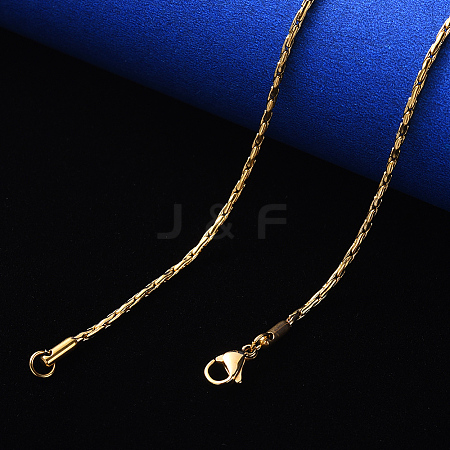 PVD Vacuum Plating 304 Stainless Steel Coreana Chain Necklace NJEW-S420-005A-G-1